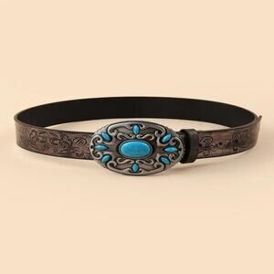 Western Style Women's Belt In Blue